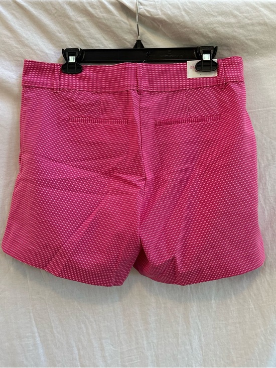 Isaac Mizrahi Hot Pink Micro-dot Pattern Stretch Shorts 10 NWT - Picture 6 of 6